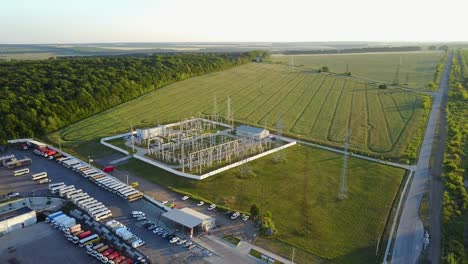 industrial factories and buildings. industrial estate land development aerial view