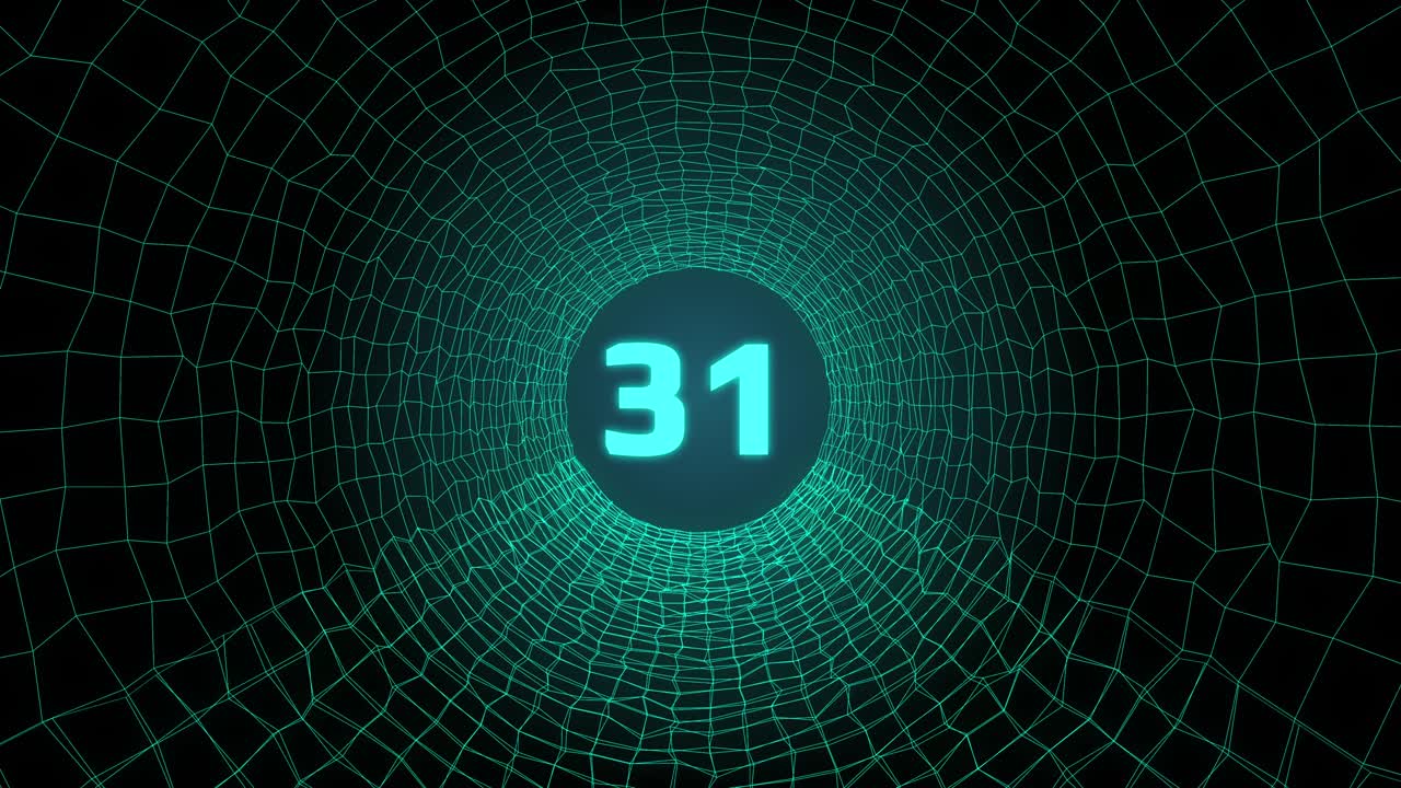 tecnología 4k digital volar a través del túnel espacial número binario código de datos fondo de animación.