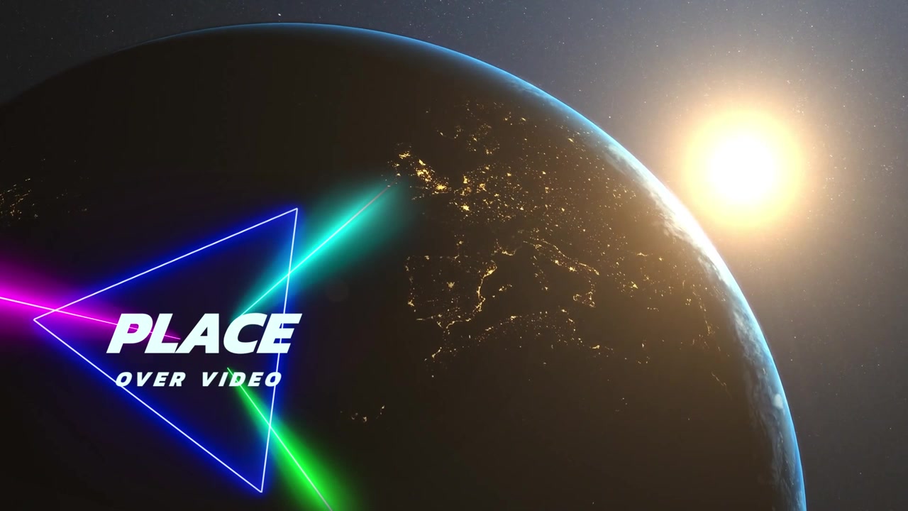 Neonowy geometryczny szablon animacji dolnych belek.