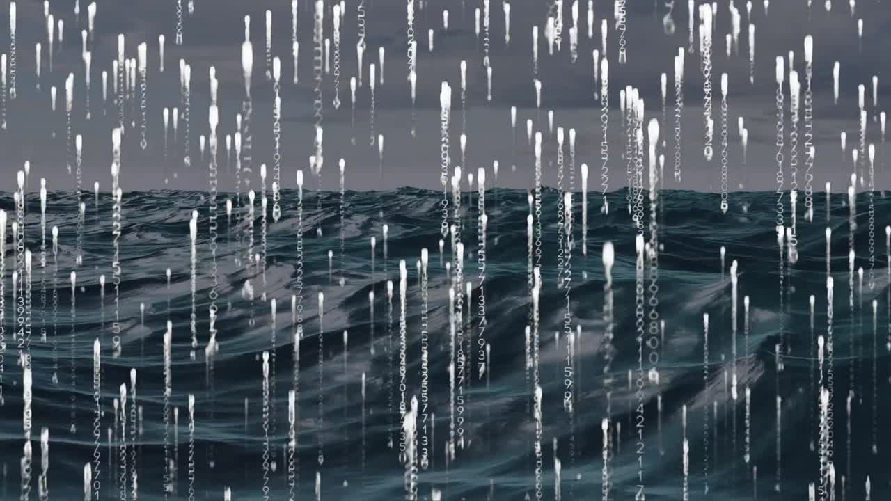 해상에서 바이너리 코딩의 애니메이션