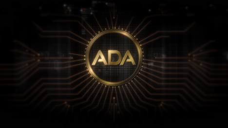 futuristic digital background highlighting advanced cryptocurrency and encryption technology, featuring blockchain networks and secure cryptographic systems : cardano, ada