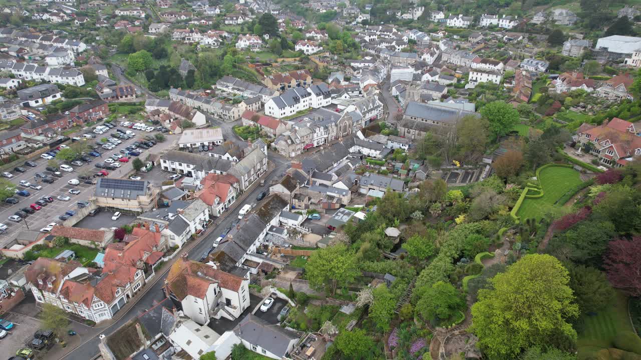 cerveza pueblo pesquero devon inglaterra drone vista aérea