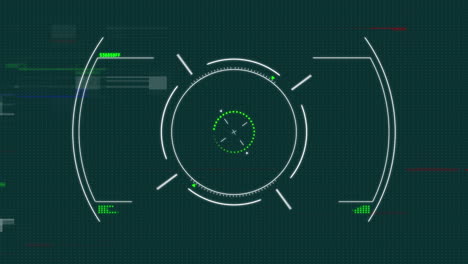 Animation of glitch effect over scanning scope against green background