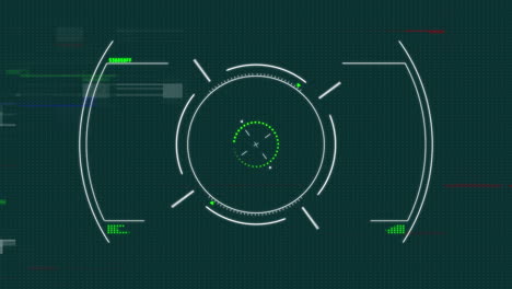 animation of glitch effect over scanning scope against green background