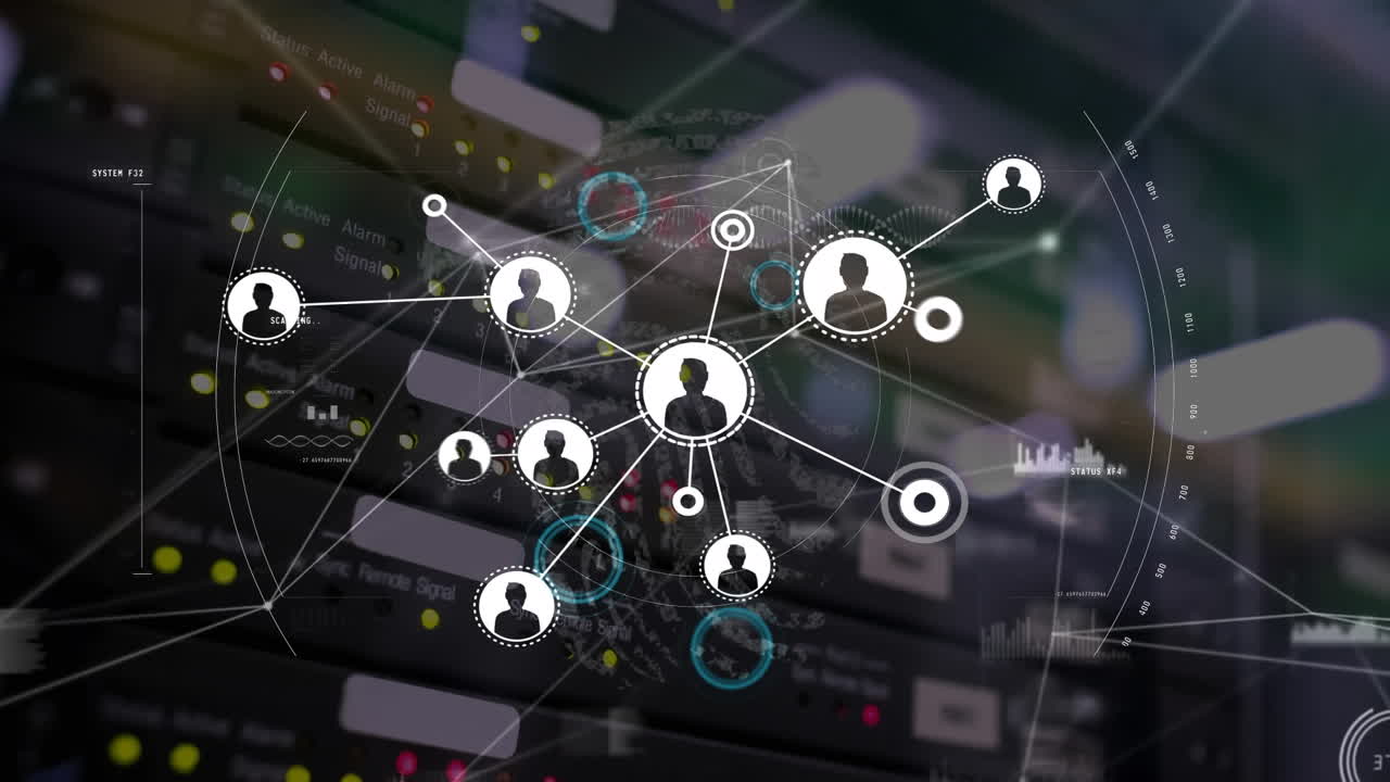 Animazione di rete di connessioni su un circuito stampato