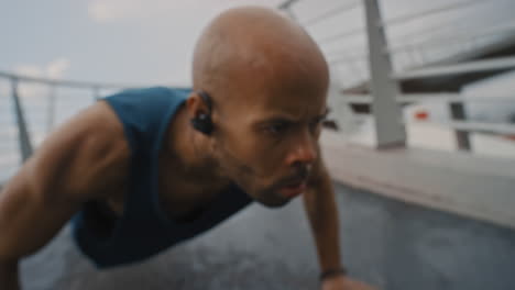 Push-up,-black-man-and-city-fitness