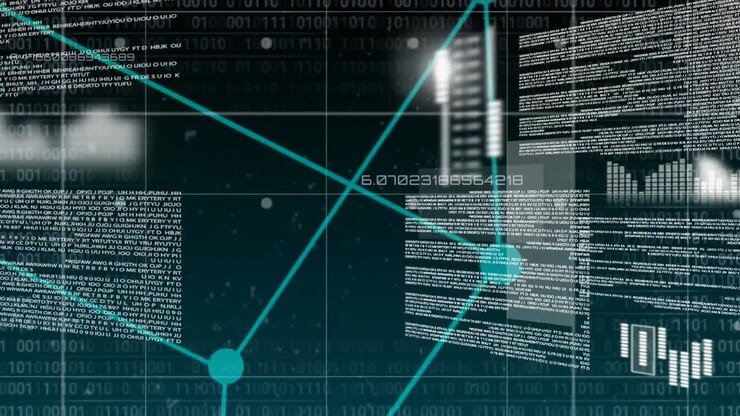 Digital animation of interface and connecting line 4k
