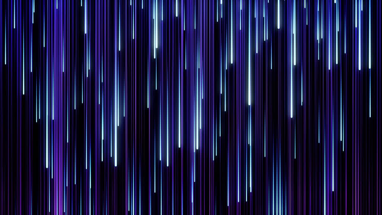 Abstract blue and purple lines on a black background