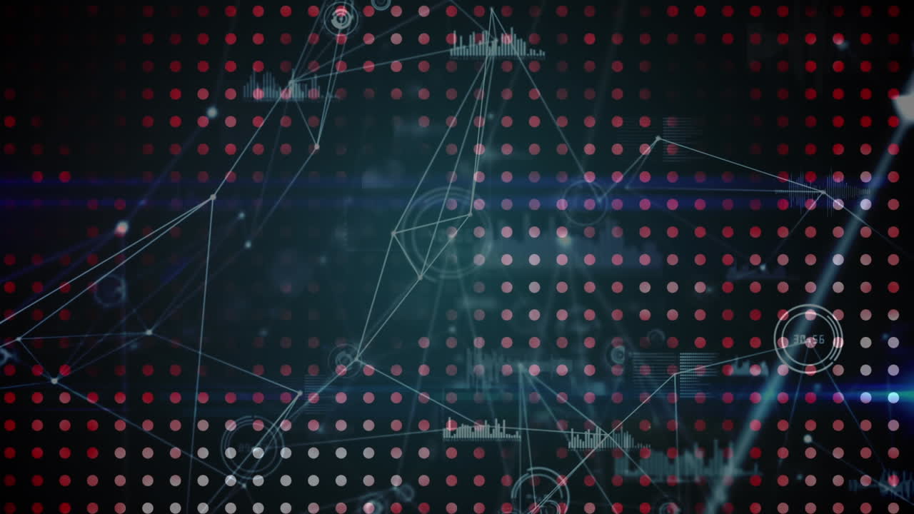 Animation of rows of dots and network of connections