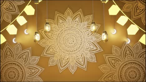 4k animated islamic background with rotating mandala arabic patterns mandala, arabic pattern and lantern