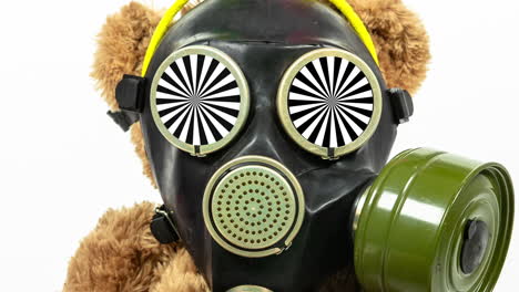 teddy bear with gas mask