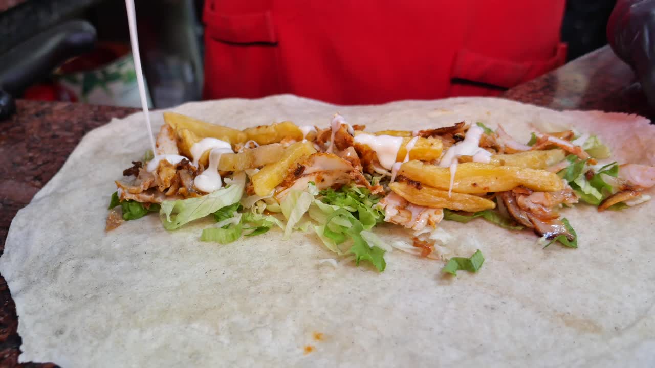 Preparing a Delicious Kebab Wrap