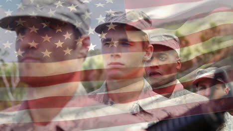 american soldiers lined up at attention