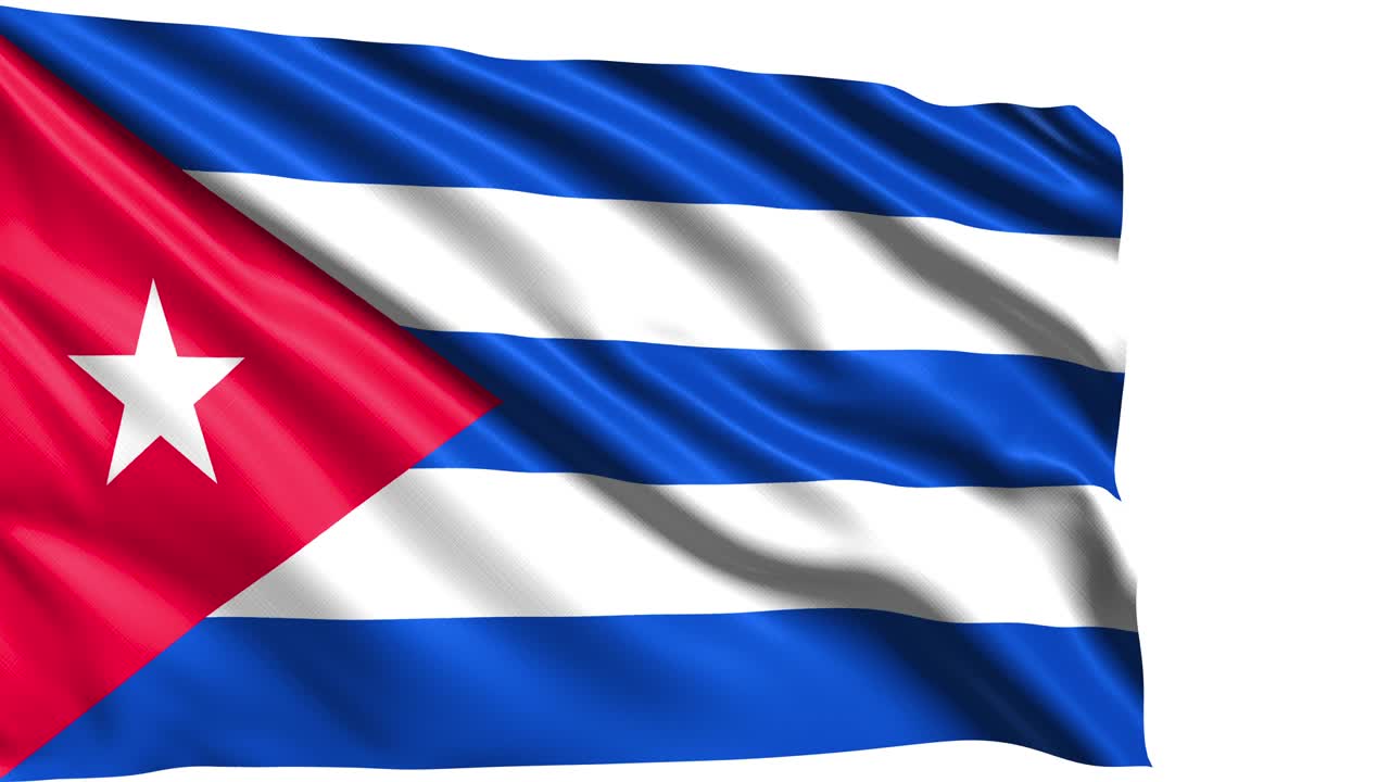 Bandiera di Cuba con struttura in tessuto al vento (canale alfa, ripetibile).