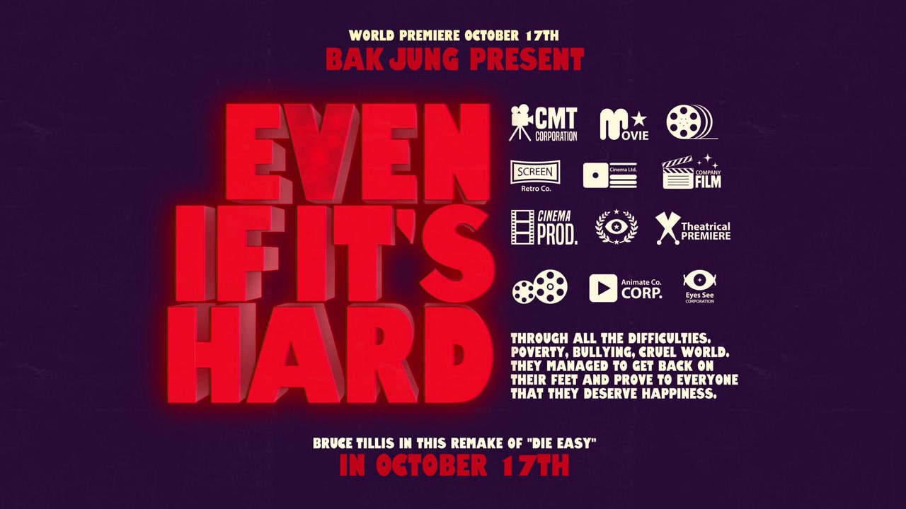 Movie Title Card for Even If It's Hard Featuring Production Logos