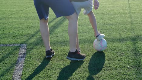 two young boy football player