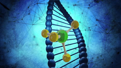 animation of molecule moving over dna strand spinning