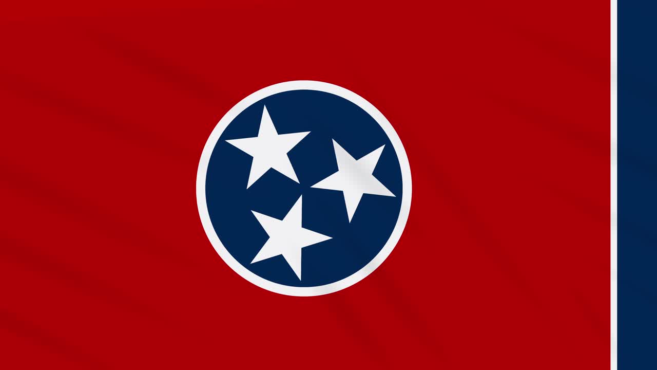 la bandera de tennessee flota en el viento, bucle para el fondo