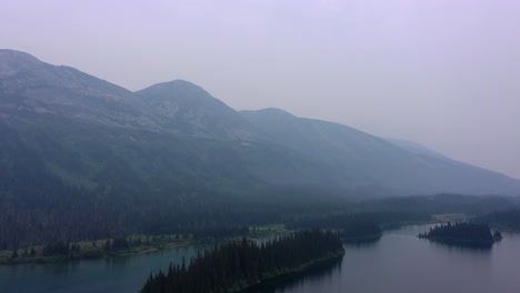 drone captures stunning azouzetta lake in northern british columbia