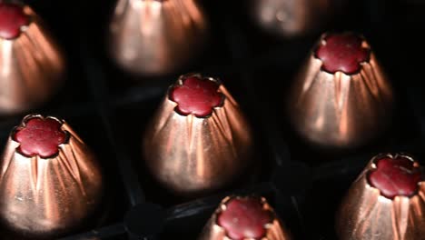 bullets, diagonal slide over 9mm hollow-point self-defense rounds, left to right