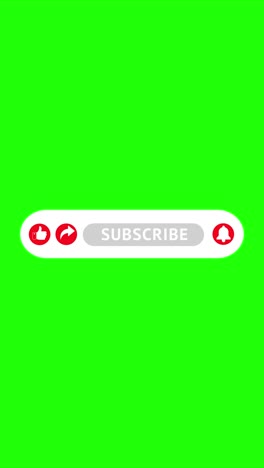 video footage shows dynamic subscribe button animation featuring hand cursor click on green screen
