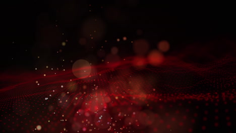 animación de la luz de punto y la malla roja brillante ondeando en un bucle sin costuras