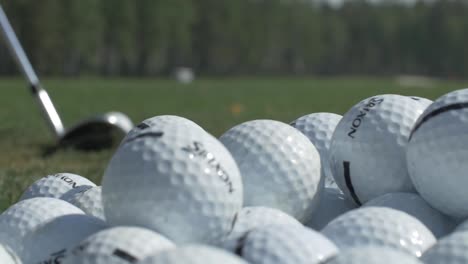 golf balls on a golf course