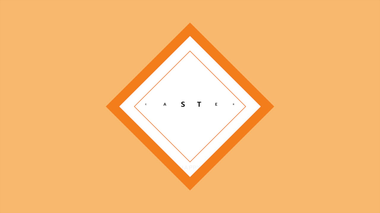 오렌지색 바탕에 이스터 테마의 다이아몬드 활기찬 축제 디자인