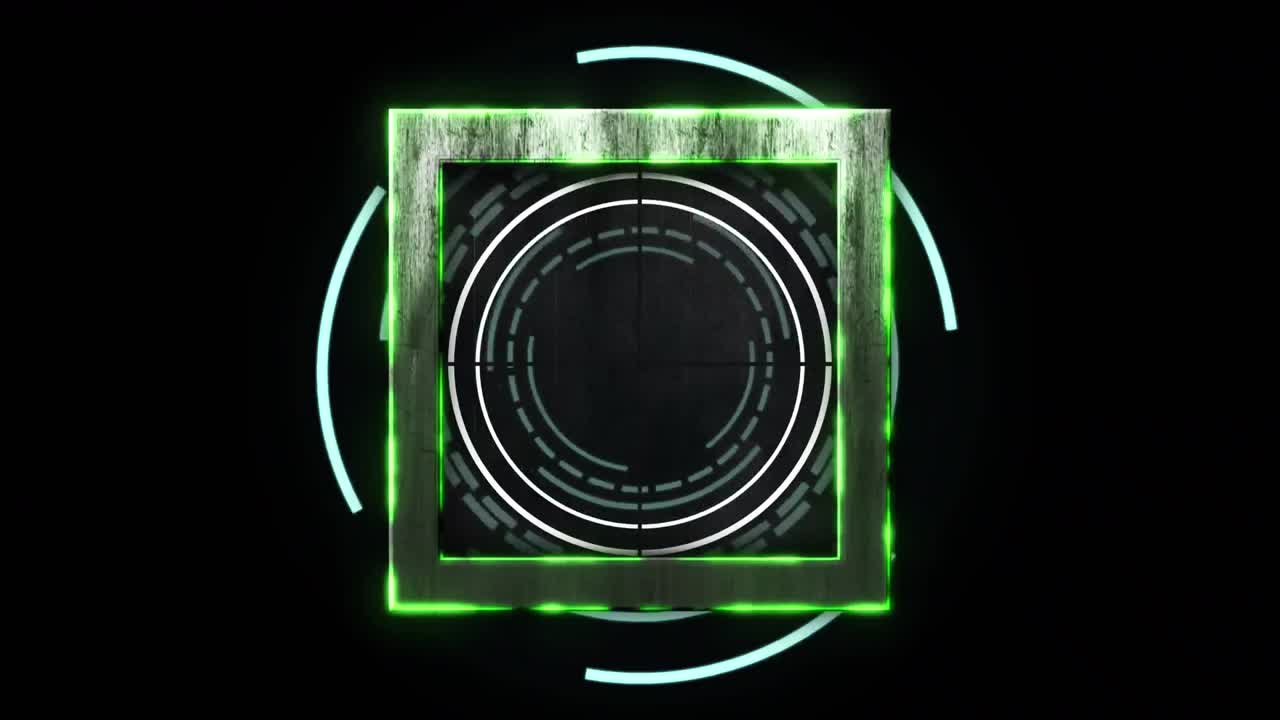 검은색 배경에서 범위 스캔과 데이터 처리의 애니메이션