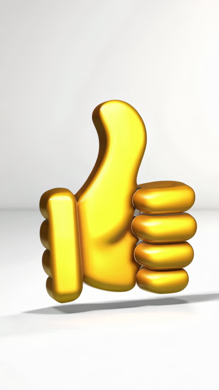 Golden 3D Thumbs Up Icon