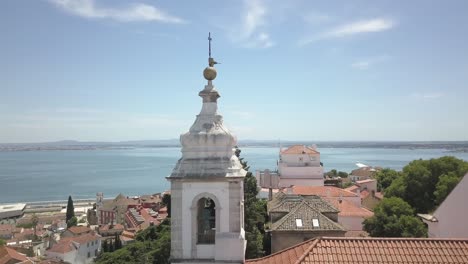incredible view between the river tejo and the castle of são jorge