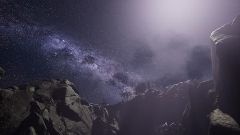 milky way galaxy over sandstone canyon walls