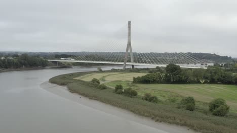 Aerial-of-Thomas-Francis-Meagher-bridge-over-Suir-river-in-Ireland
