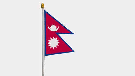 loop video of nepal flag  fluttering in the wind, slow motion video of 4k , with alpha channel