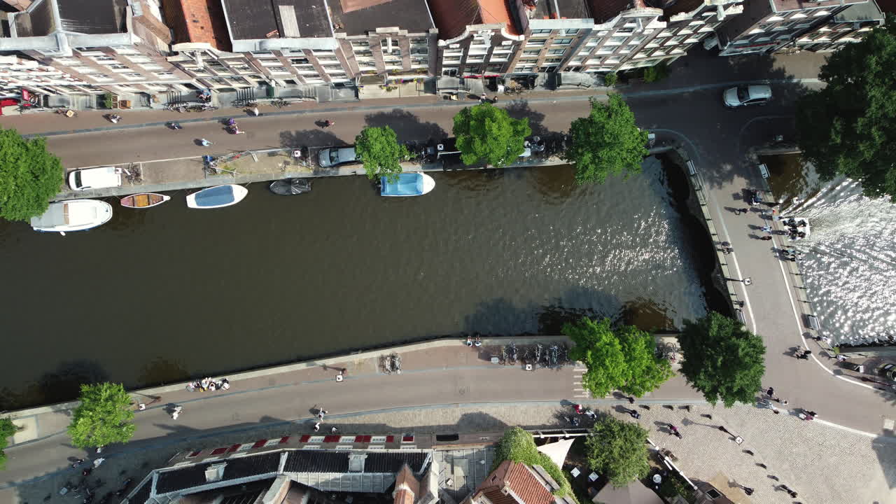 Aerial View of Amsterdam Canals