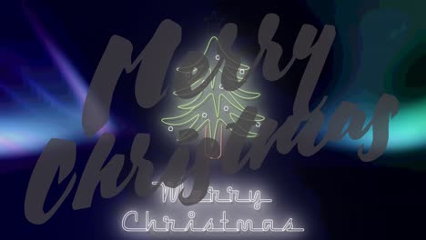 Animation-of-christmas-greetings-text-over-christmas-tree