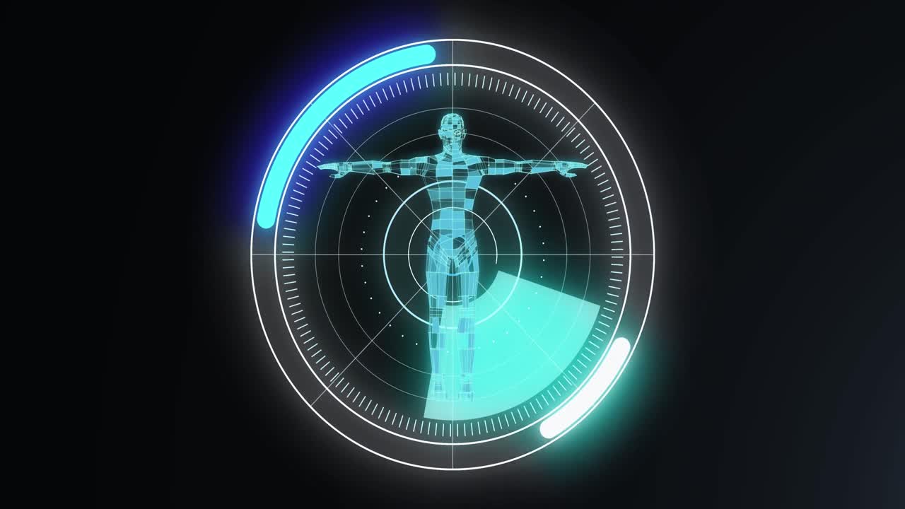 인체에 대한 데이터 처리를 가진 범위의 애니메이션