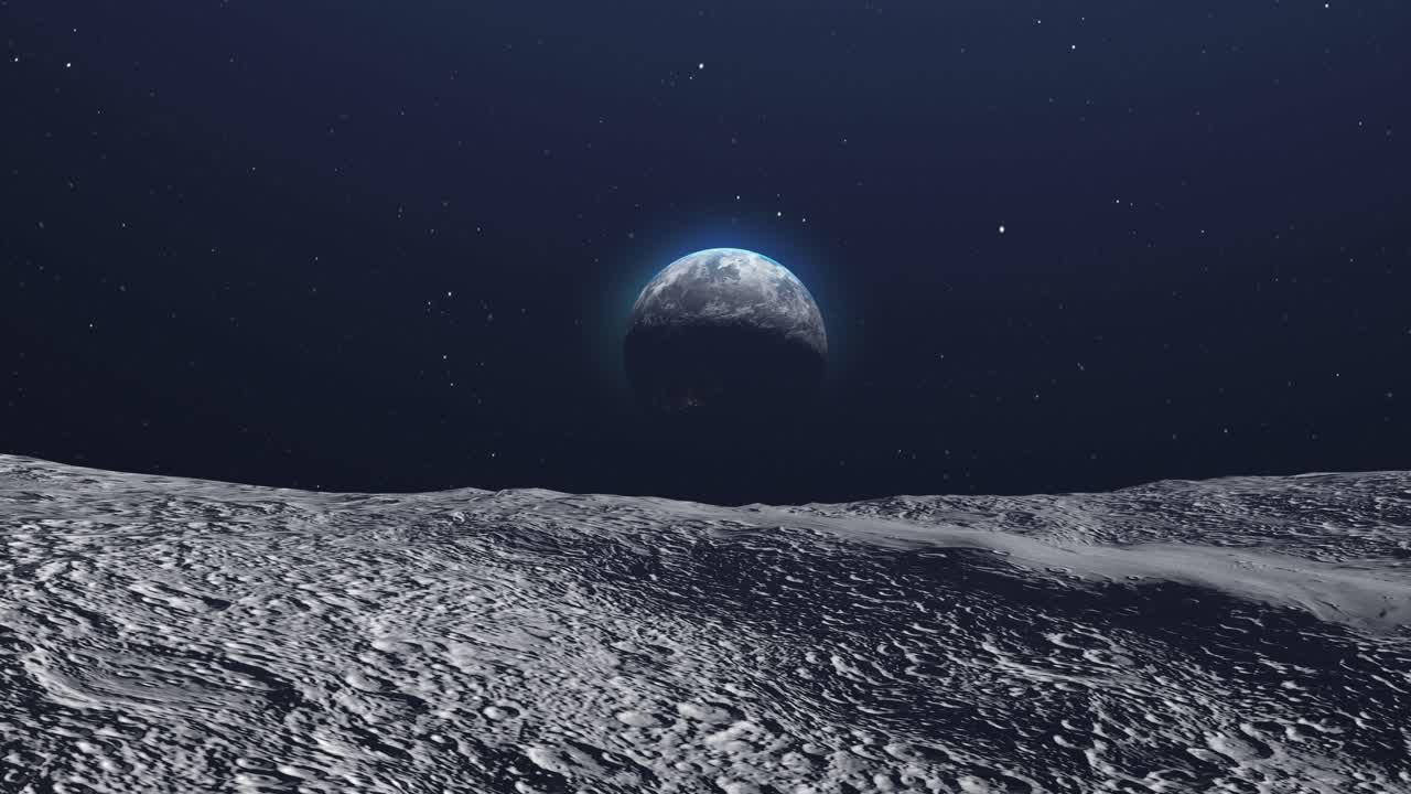 La Terra si alza sopra la superficie lunare