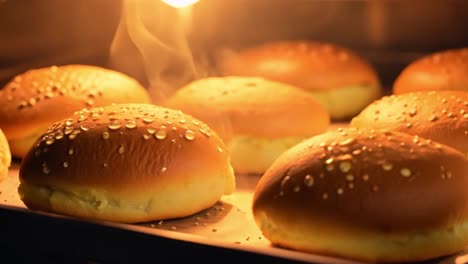 freshly baked burger buns