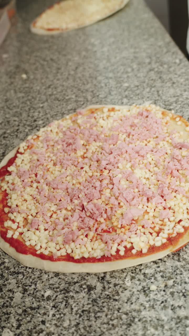 Making Pizza with Ham and Cheese