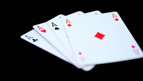 playing cards arranged on poker table 4k