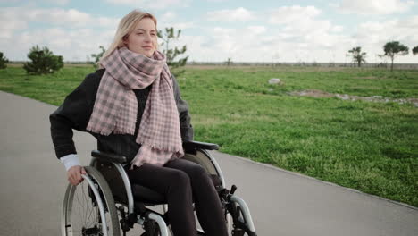 woman in wheelchair outdoors