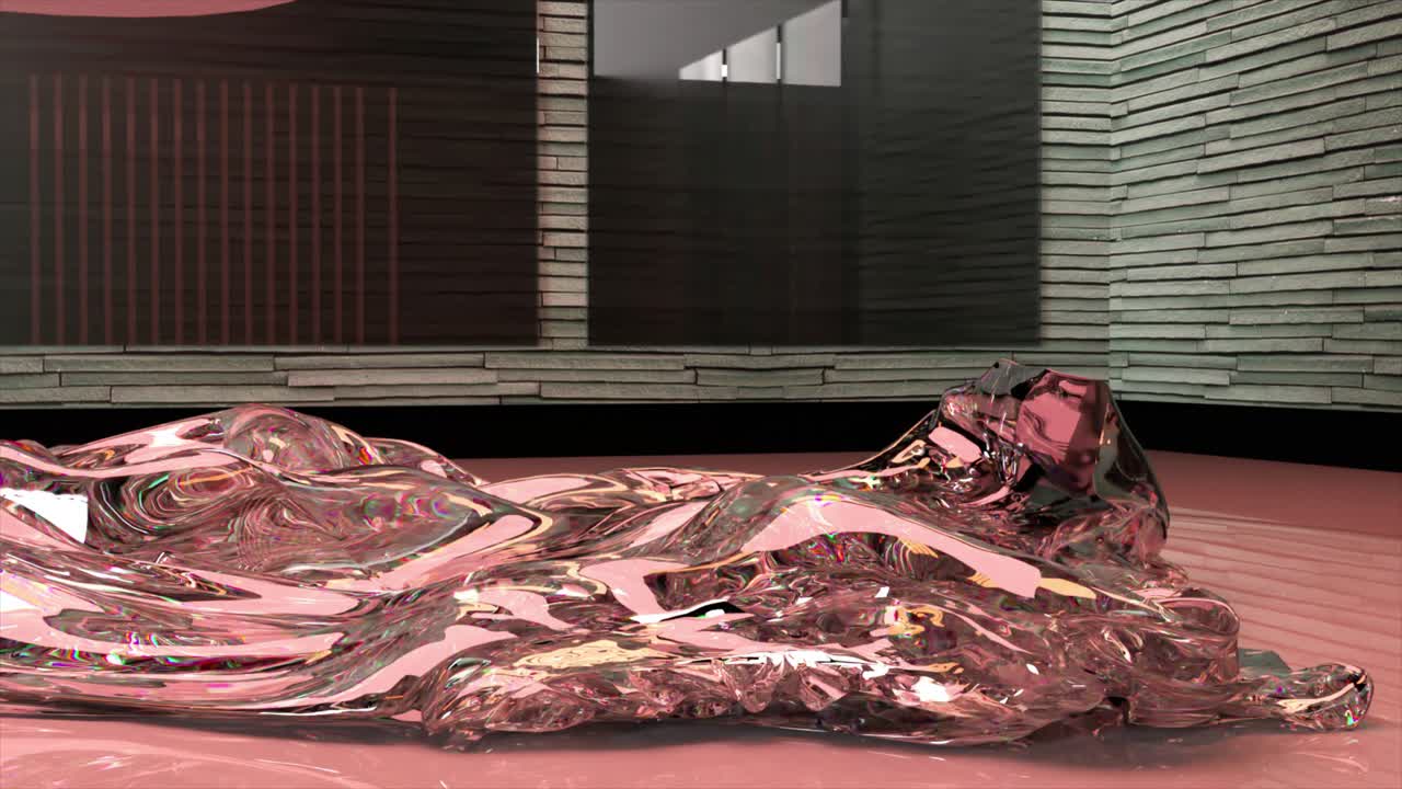 현대적인 인테리어에서 추상적인 액체 형태