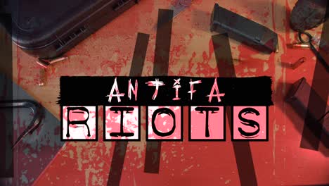 gráfico de movimiento antifa que se muestra en la parte superior del equipo táctico