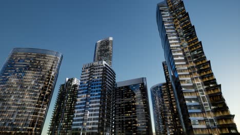 rascacielos de la ciudad por la noche