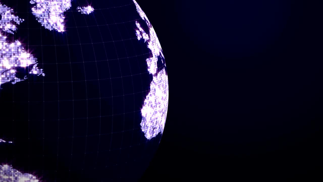 지구 디스코 공 애니메이션, 렌더링, 배경, 루프