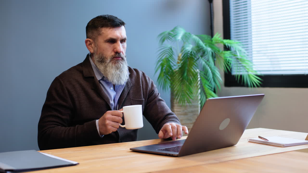 Caucasian man in the office