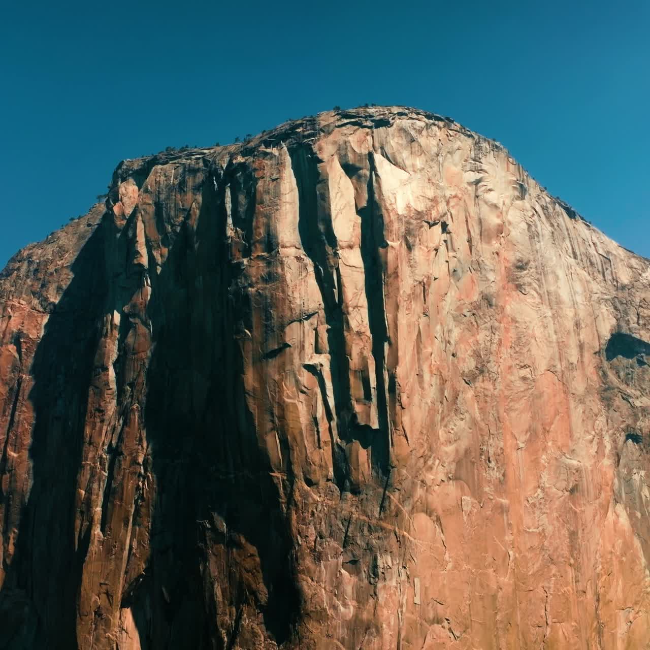 Aerial view of forest and river in Yosemite National Park. Mountain California landscapes
