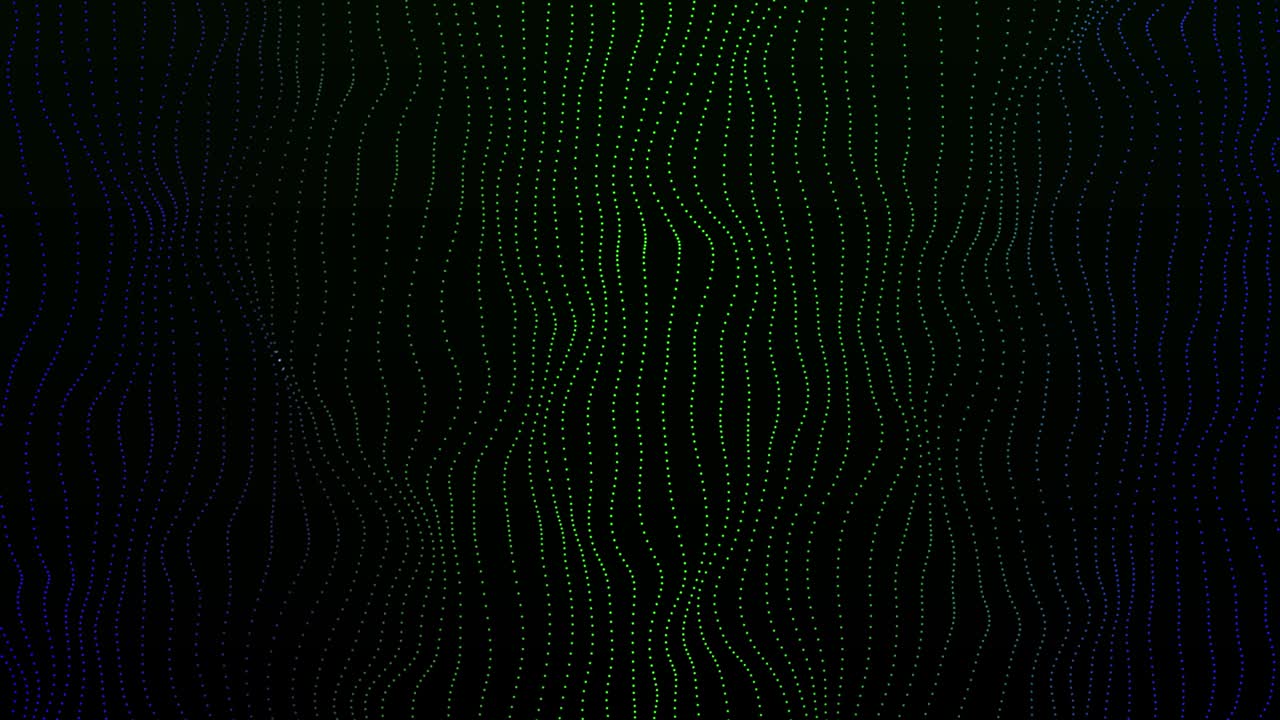 sfondo d'onda multicolore astratto. sfondo di big data tecnologico. movimento del flusso di dati digitali. onda di particelle di big data. onda futuristica di punti. sfondo cibernetico o tecnologico. ciclo senza cuciture 4k