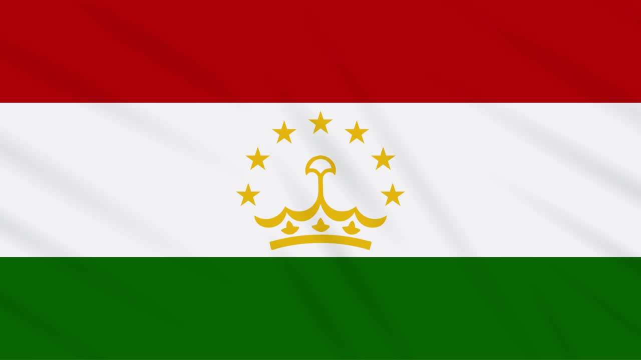 bandera de tayikistán agitando tela, bucle de fondo